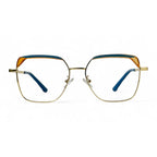 Solira Blue Square Eyeglasses front view