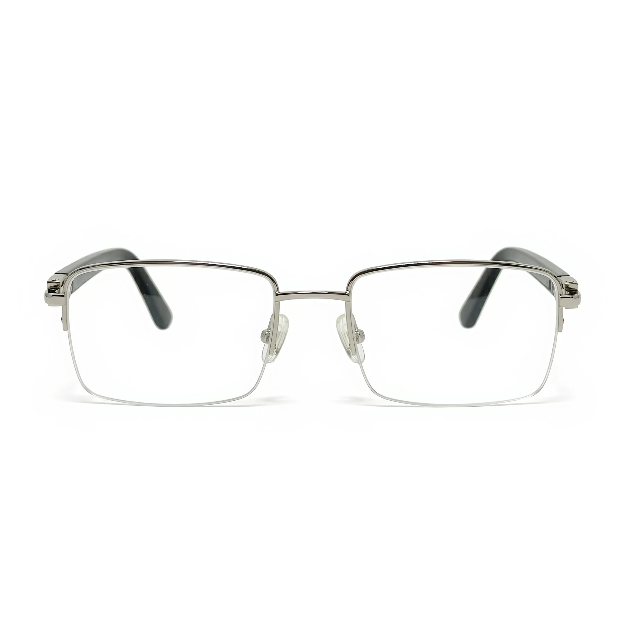 Dex Silver Black Rectangle Eyeglasses