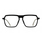Trovian Black Rectangle Eyeglasses front view