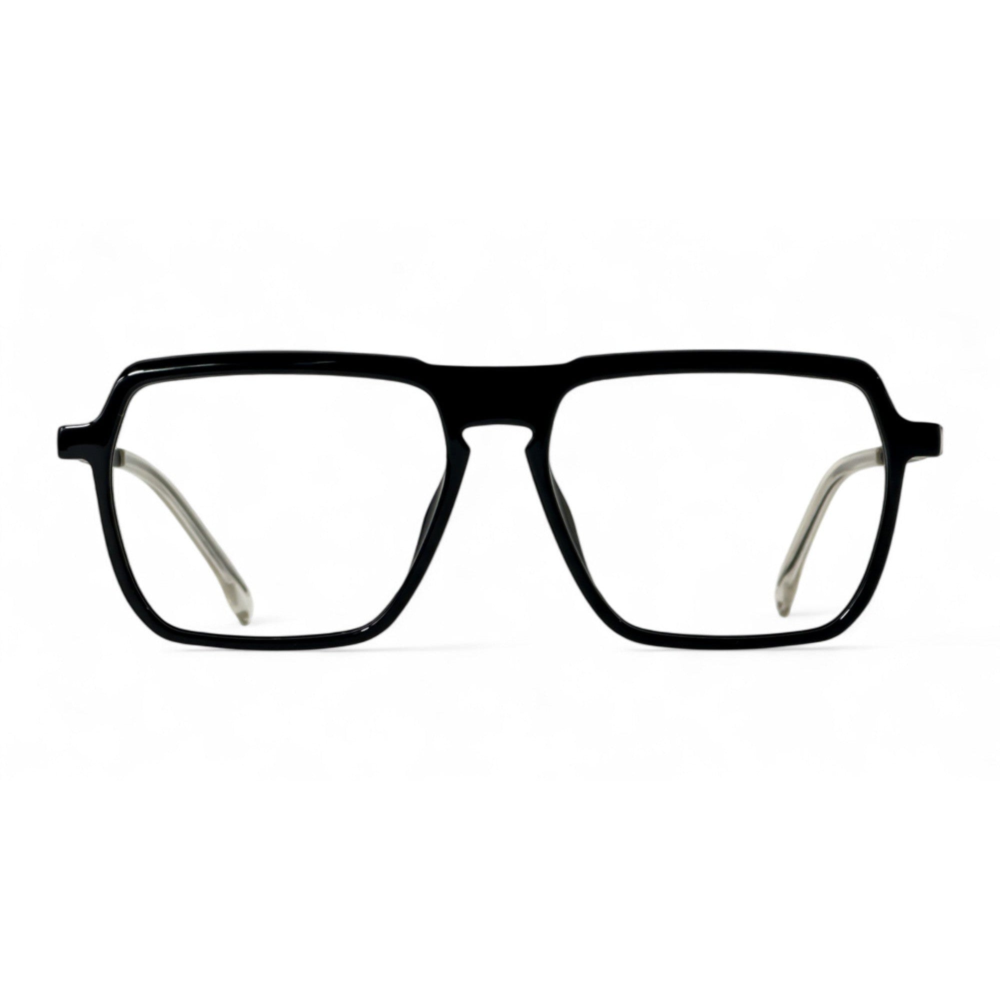 Trovian Black Rectangle Eyeglasses front view