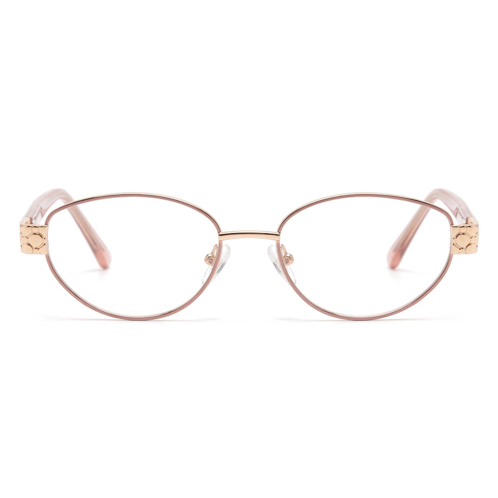 Mira Pink Oval Eyeglasses front view