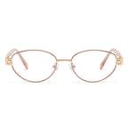 Mira Pink Oval Eyeglasses front view