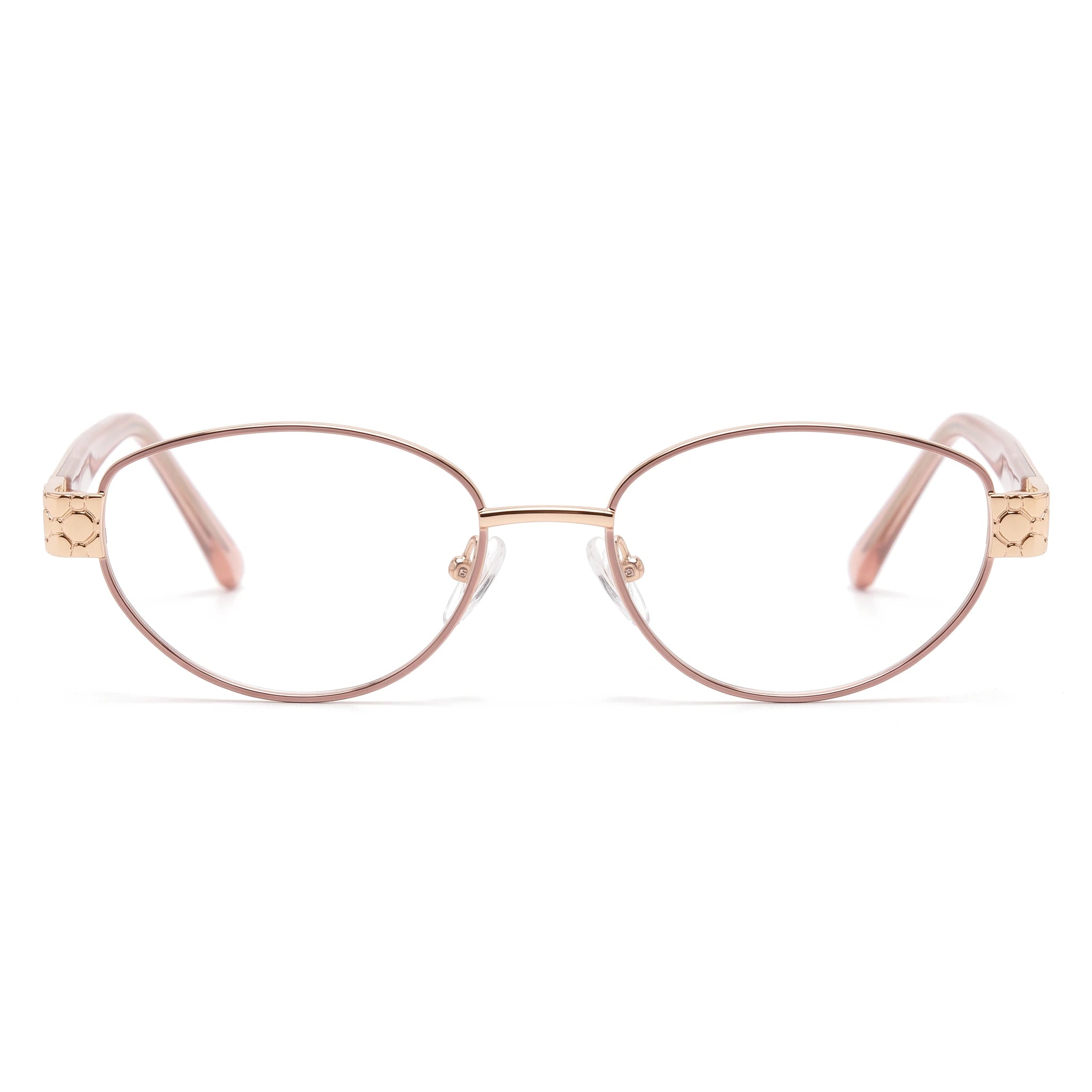 Mira Pink Oval Eyeglasses front view