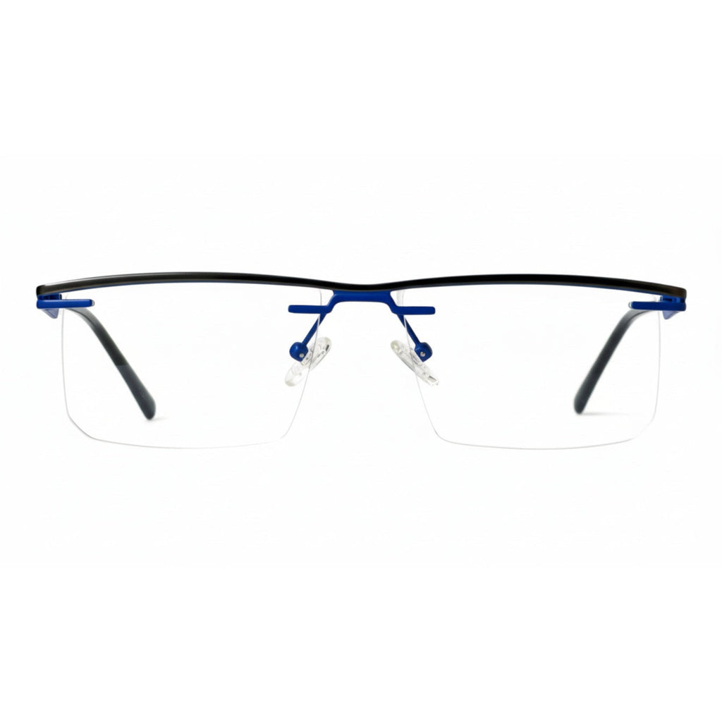 Auren Navy Rectangle Eyeglasses front view