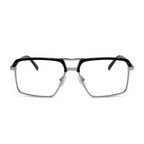 Griff Silver Black Rectangle Eyeglasses