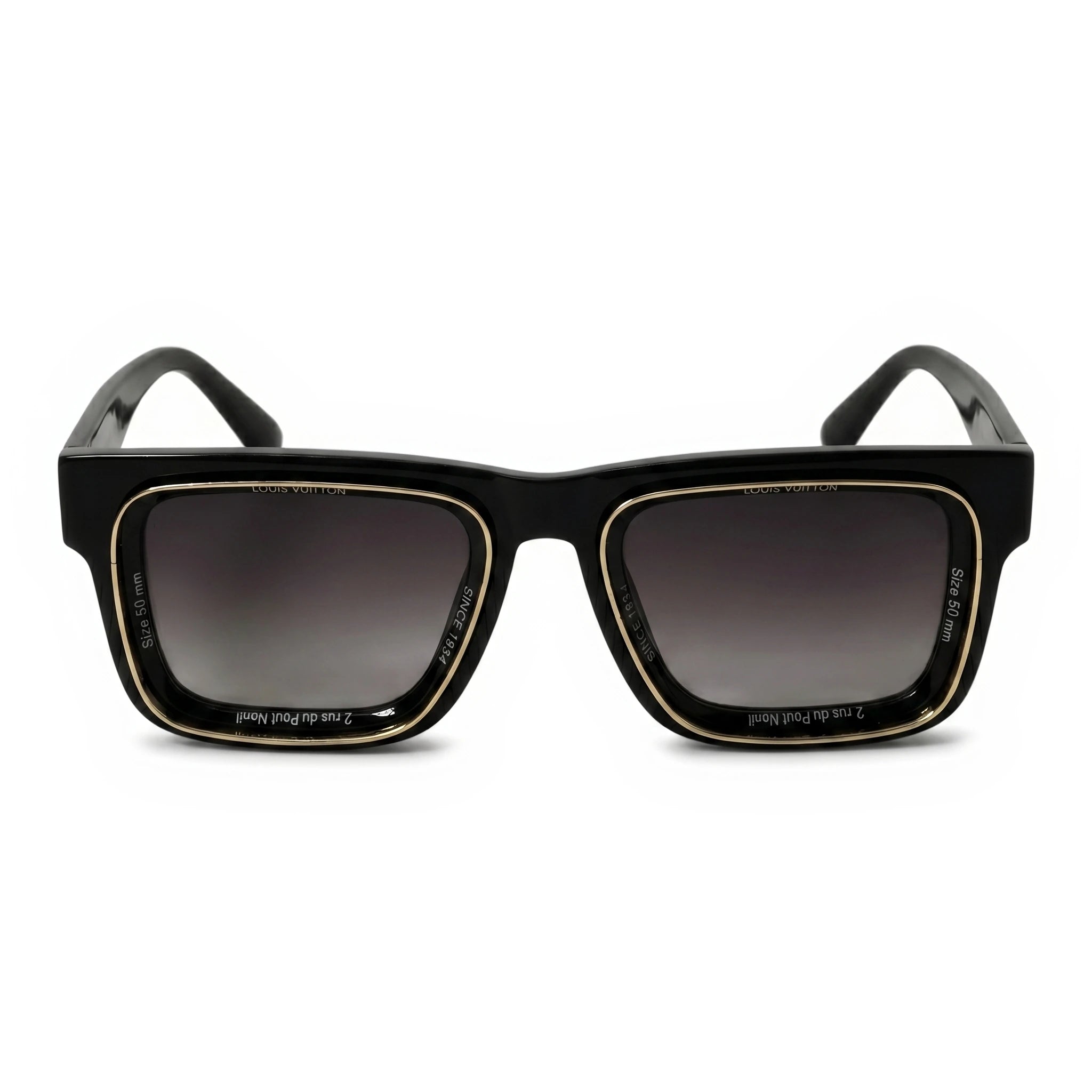 Gauge Black Square Sunglasses