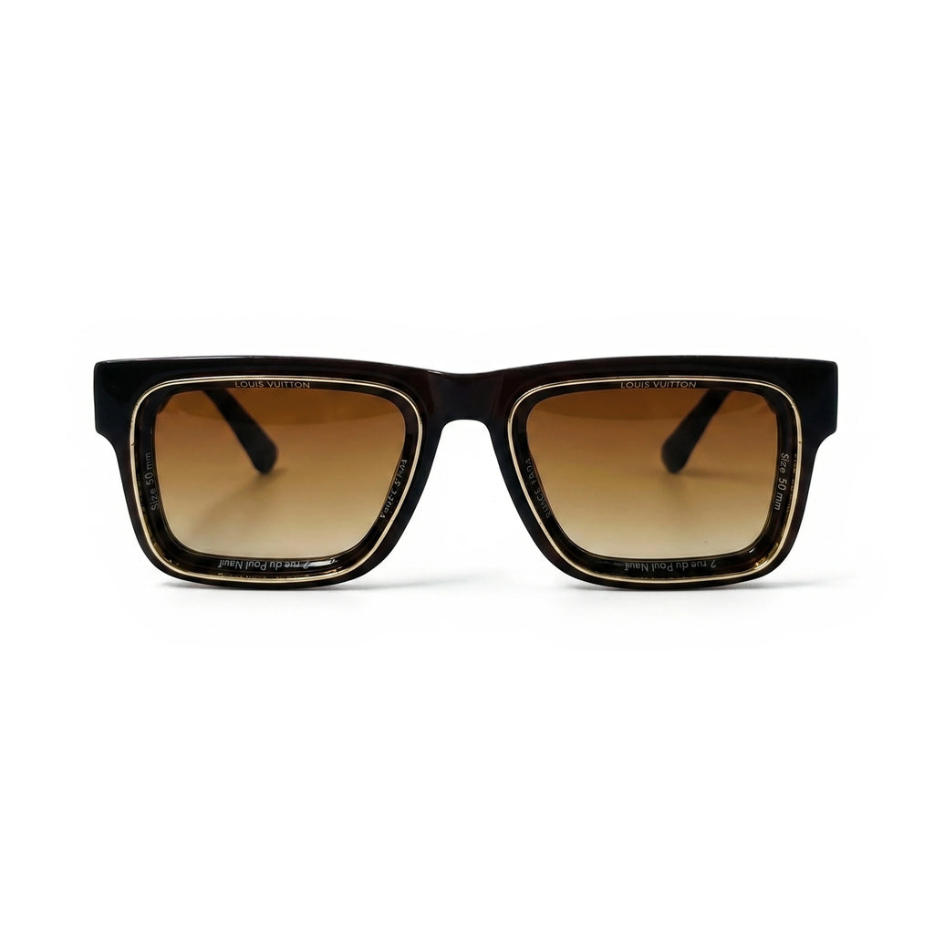 Gauge Black Square Sunglasses