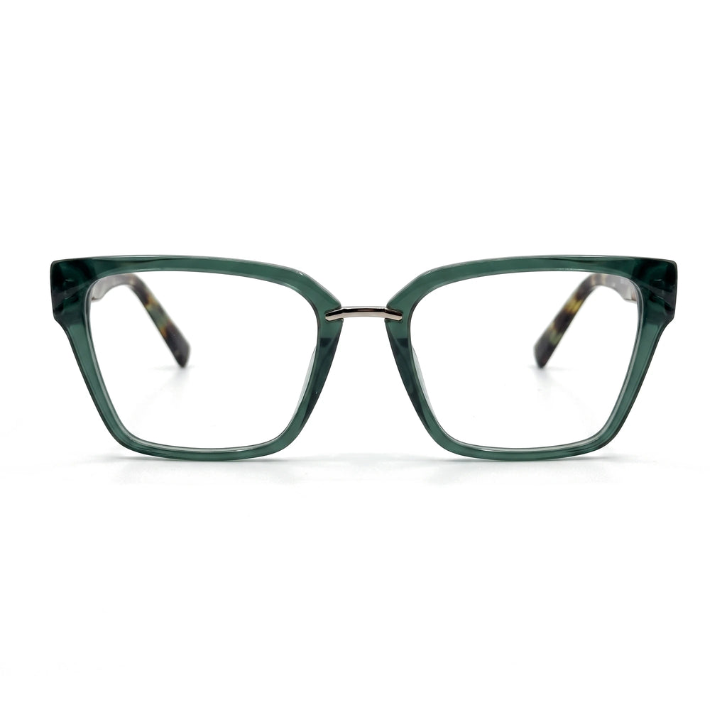 Fern Green Square Eyeglasses front view