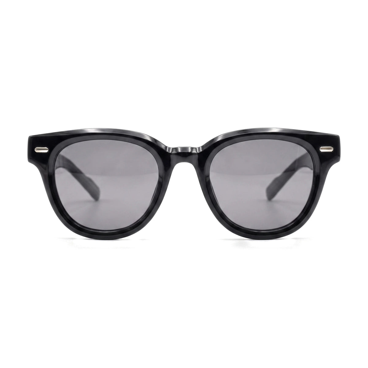 Dunmore Black Round Sunglasses front view