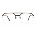 Corlin Brown Rectangle Eyeglasses front view