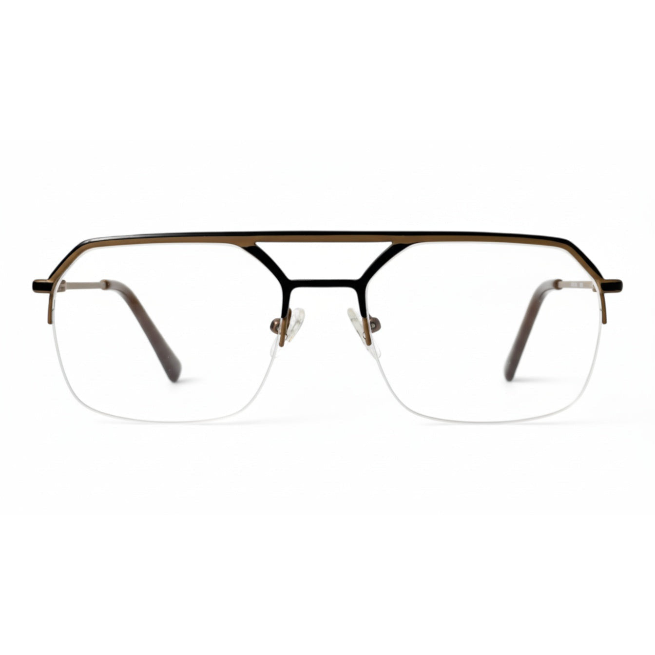 Corlin Brown Rectangle Eyeglasses front view