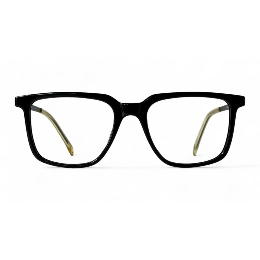 Lunorix Black Rectangle Eyeglasses front view