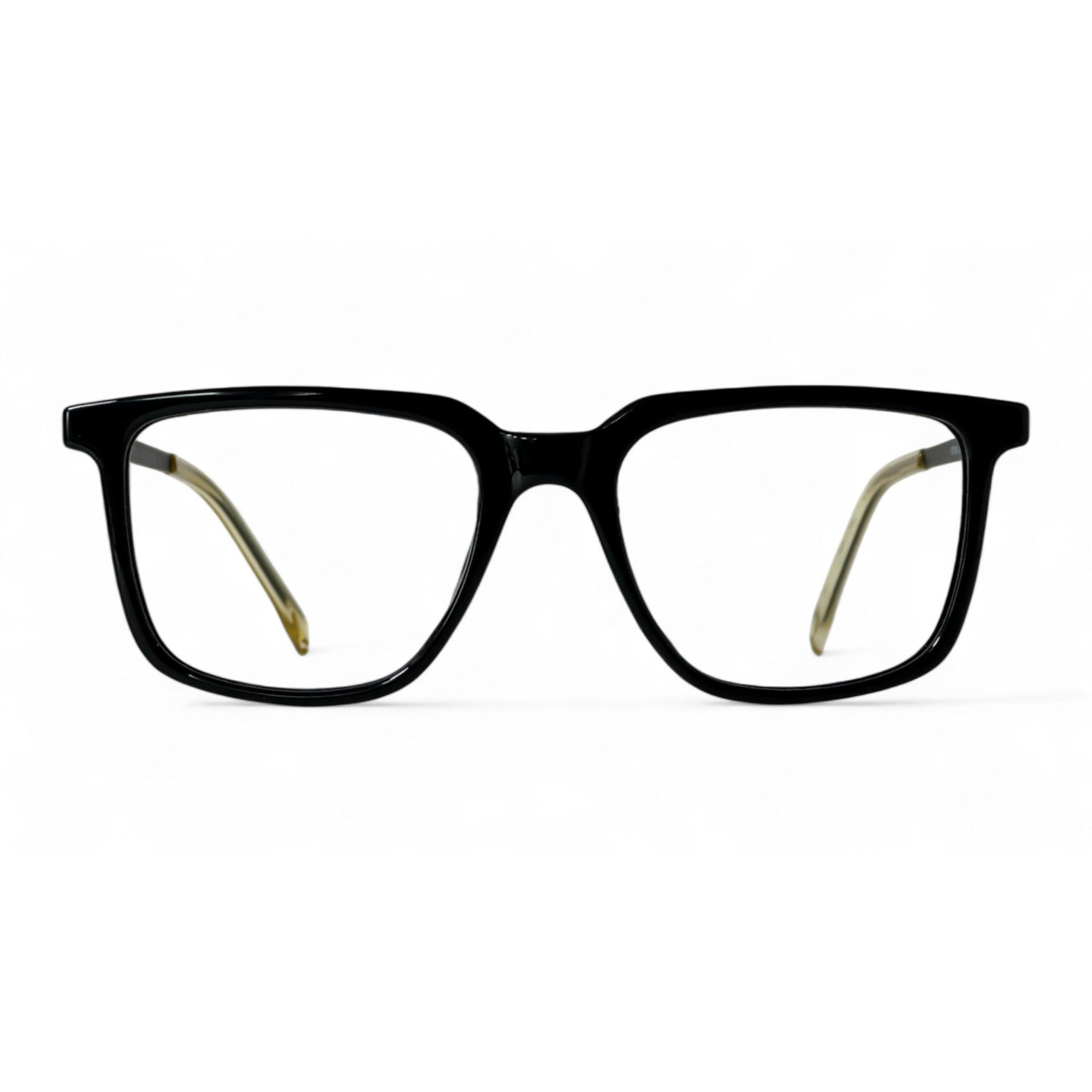 Lunorix Black Rectangle Eyeglasses front view
