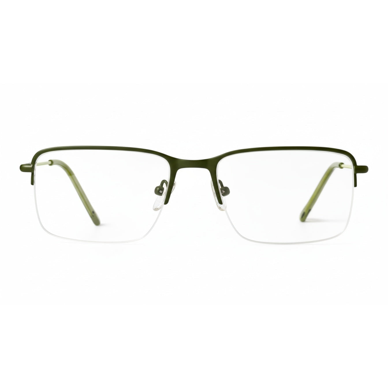 Selrin Olive Rectangle Eyeglasses front view