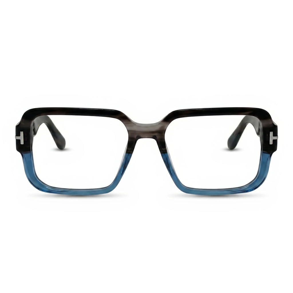 Brix Gray Blue Square Eyeglasses