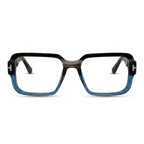 Brix Gray Blue Square Eyeglasses