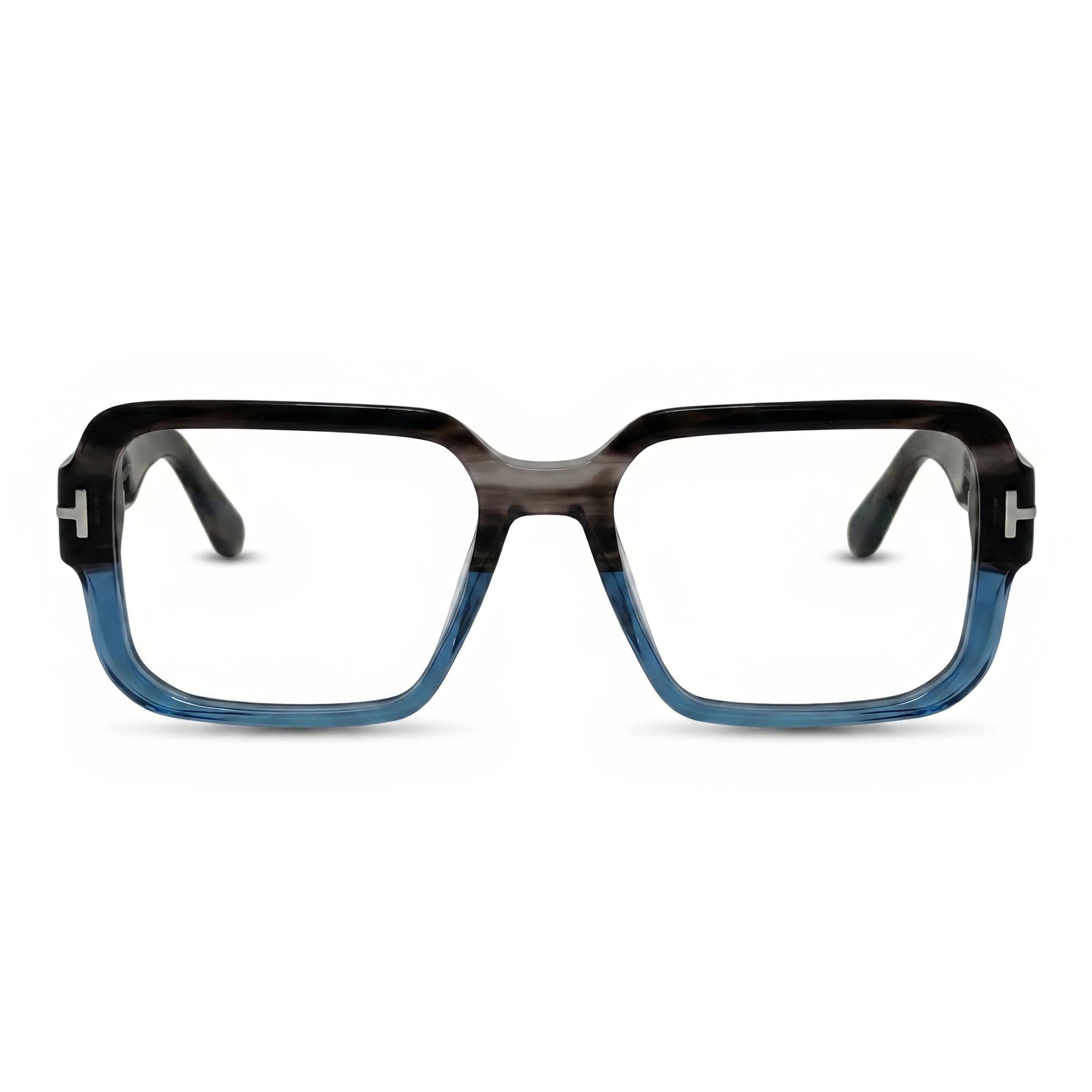 Brix Gray Blue Square Eyeglasses