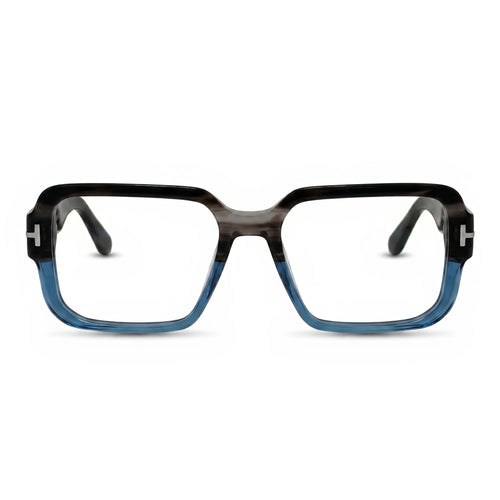 Brix Gray Blue Square Eyeglasses