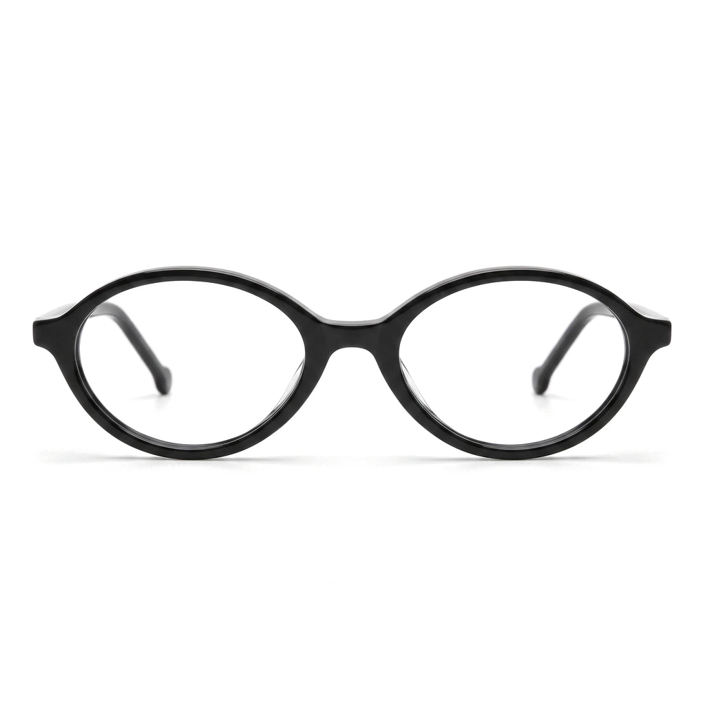 Iris Black Oval Eyeglasses front view