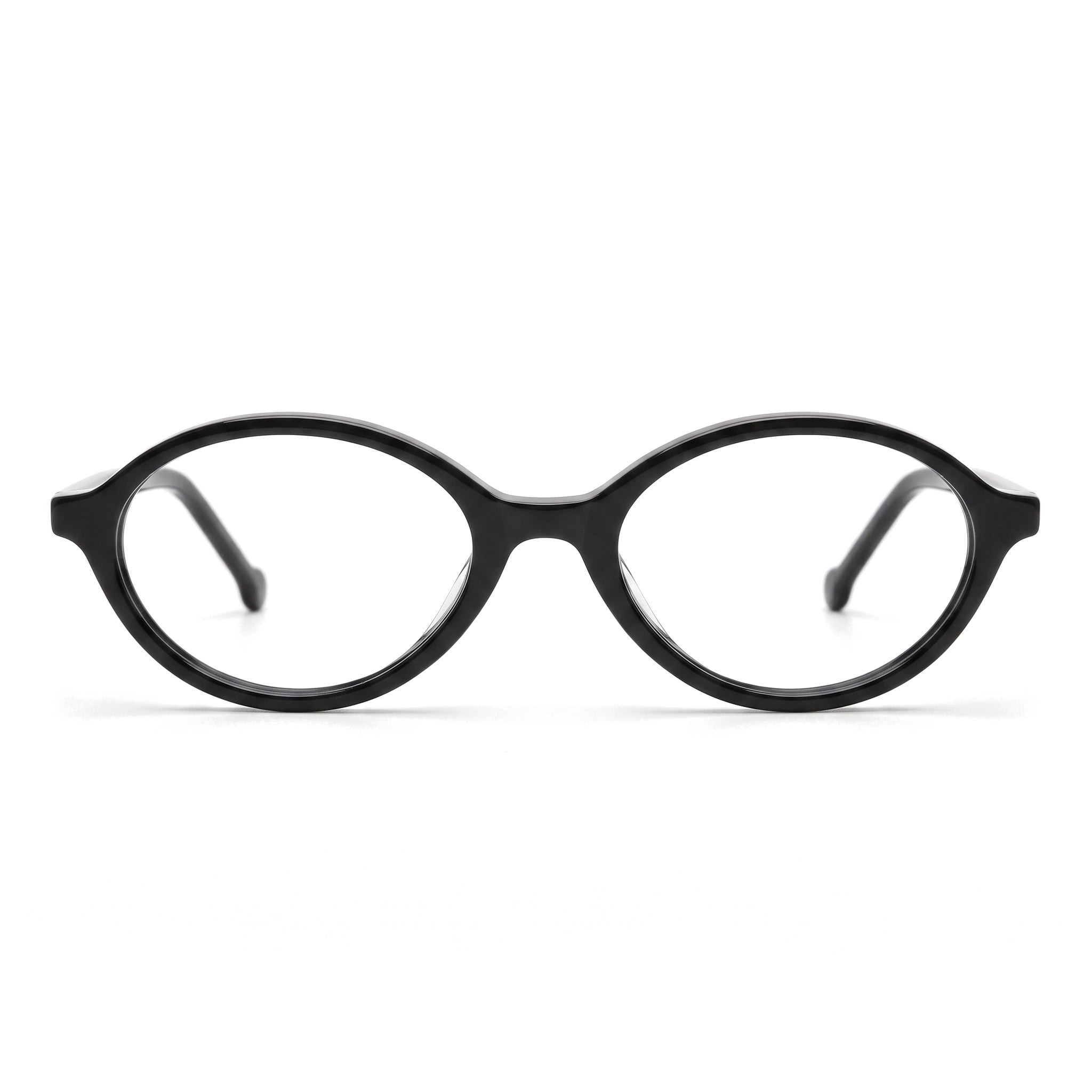 Iris Black Oval Eyeglasses front view