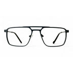 Lurevo Black Rectangle Eyeglasses front view