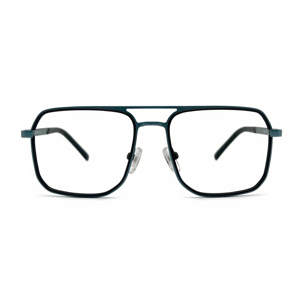 Olen Gray Blue Rectangle Eyeglasses
