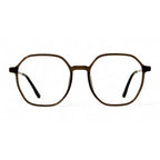 Clyra Brown Round Eyeglasses front view