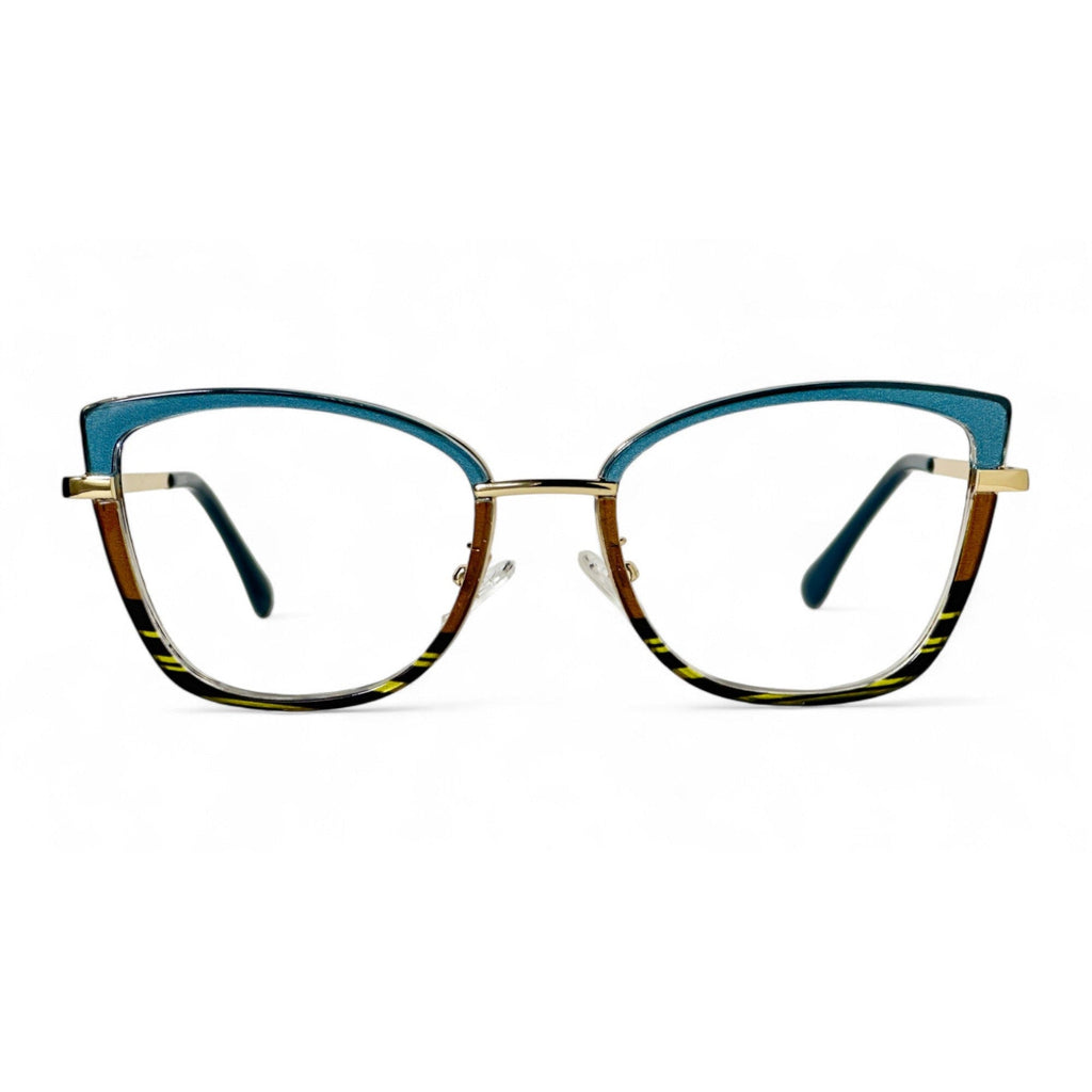 Lunara Green Cat Eye Eyeglasses front view