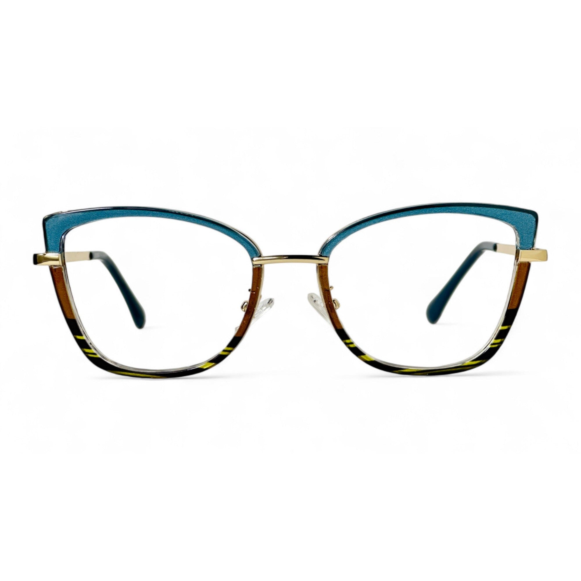 Lunara Green Cat Eye Eyeglasses front view