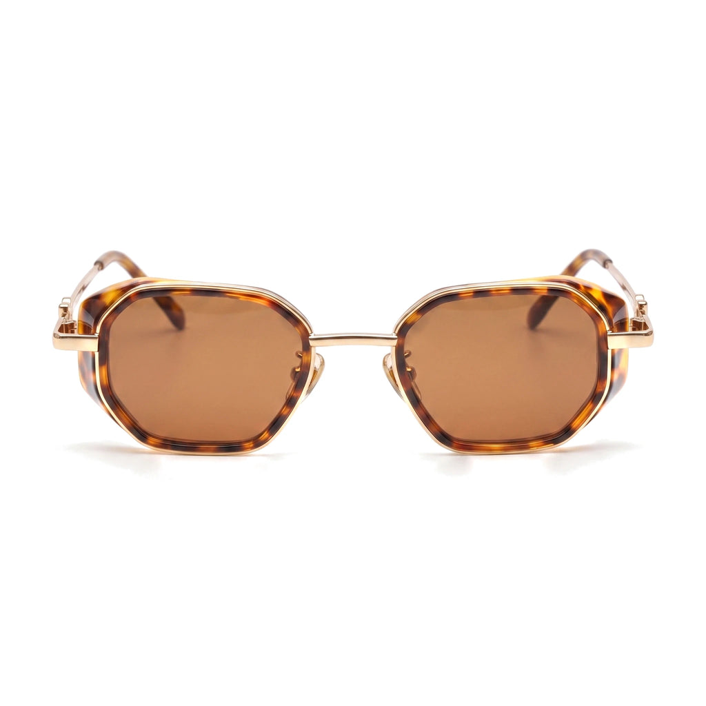 Hexon Gold Tortoise Square Sunglasses front view