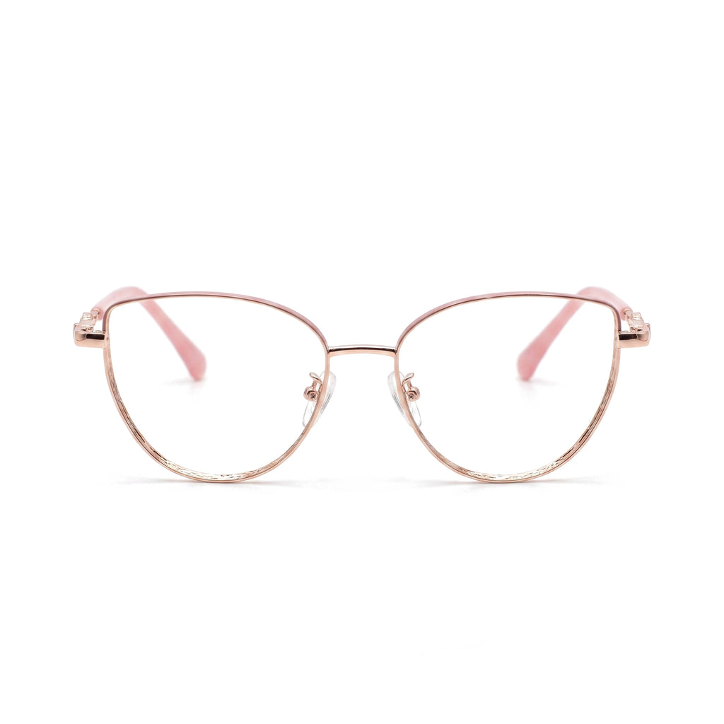 Aria Pink Round Eyeglasses front view