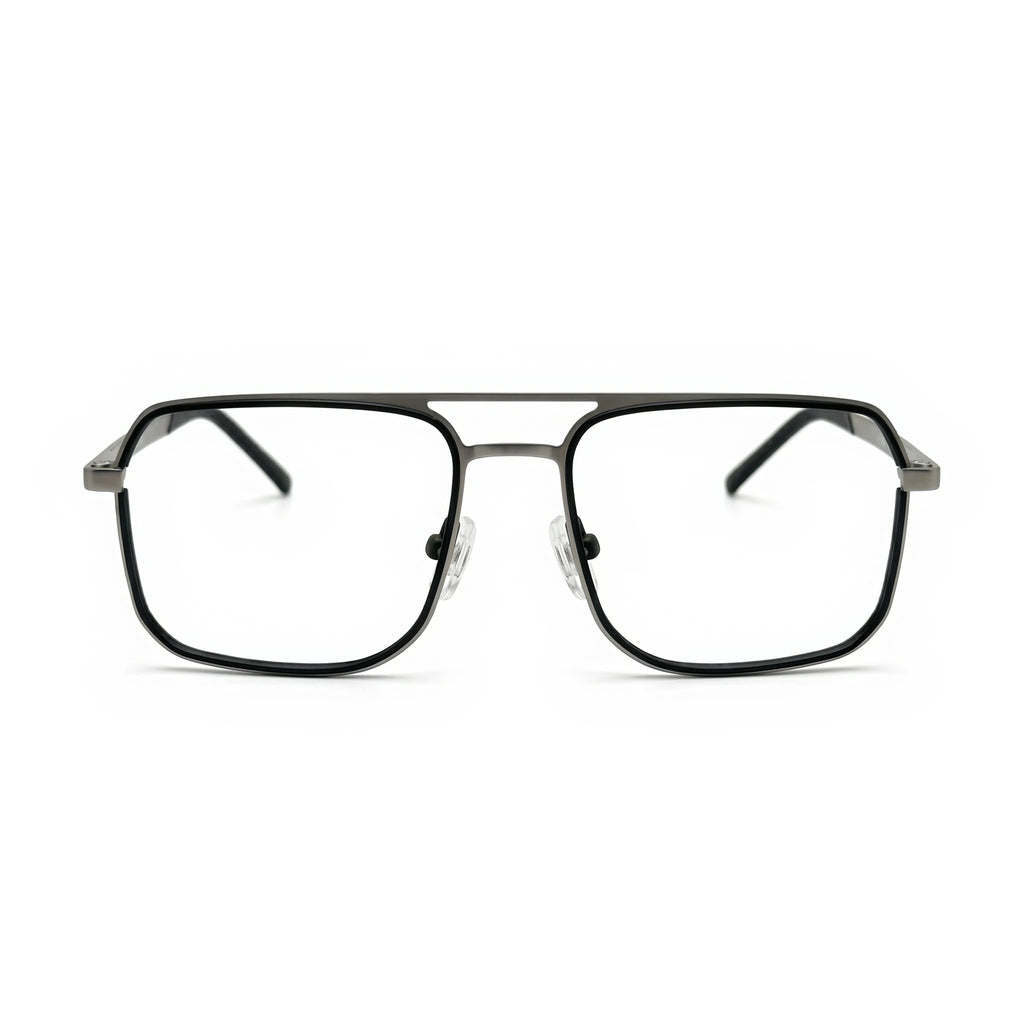 Olen Silver Rectangle Eyeglasses
