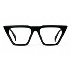 Zeltra Black Rectangle Eyeglasses front view