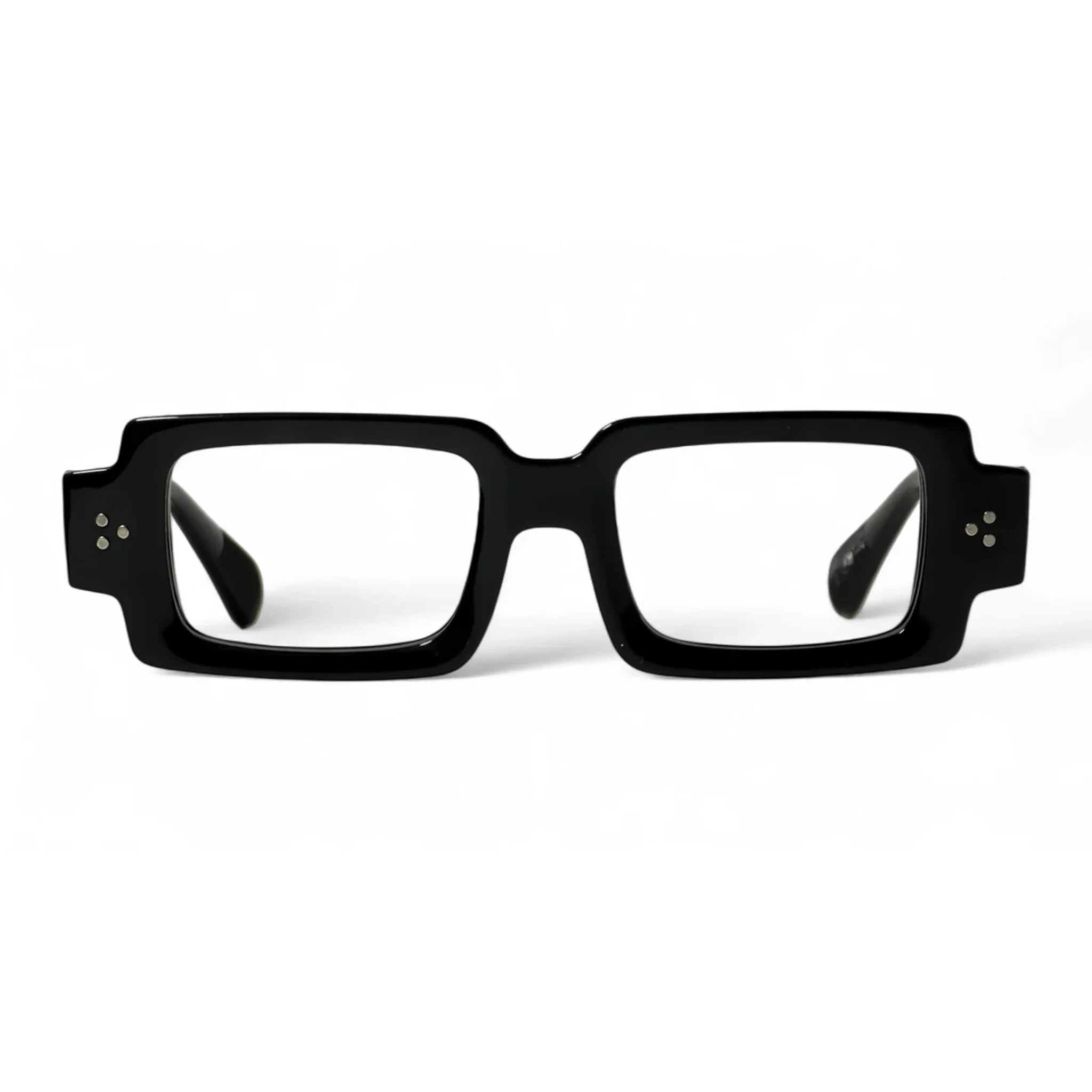 Kastel Black Rectangle Eyeglasses front view
