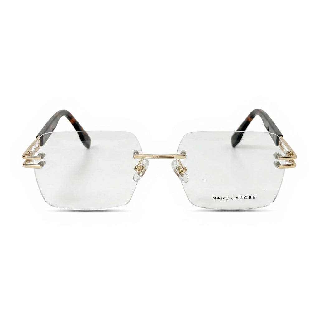 Wisp Brown golden Rectangle Eyeglasses