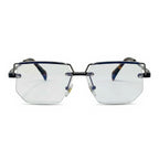 Onyx Silver Rectangle Eyeglasses