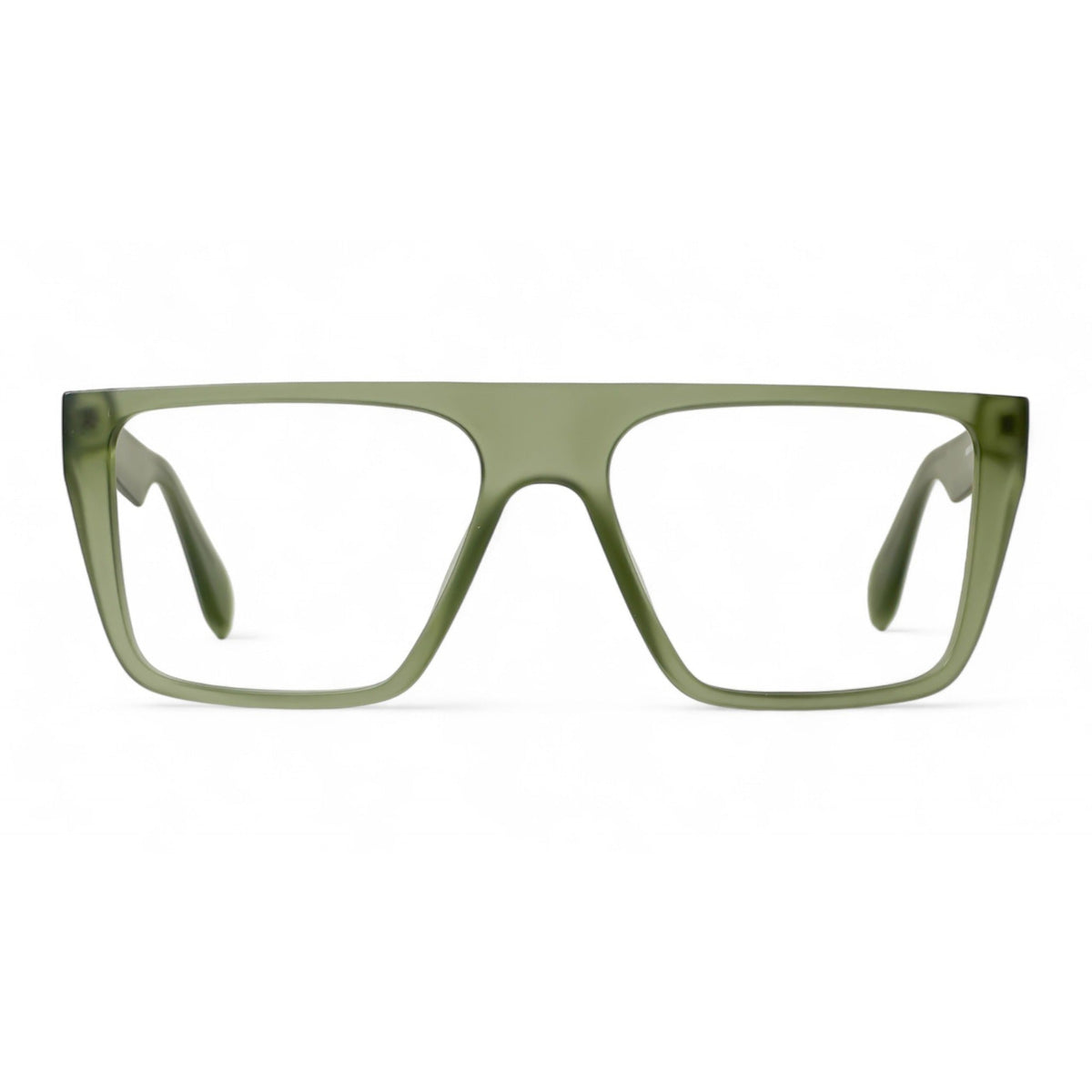 Aurelo Olive Rectangle Eyeglasses front view