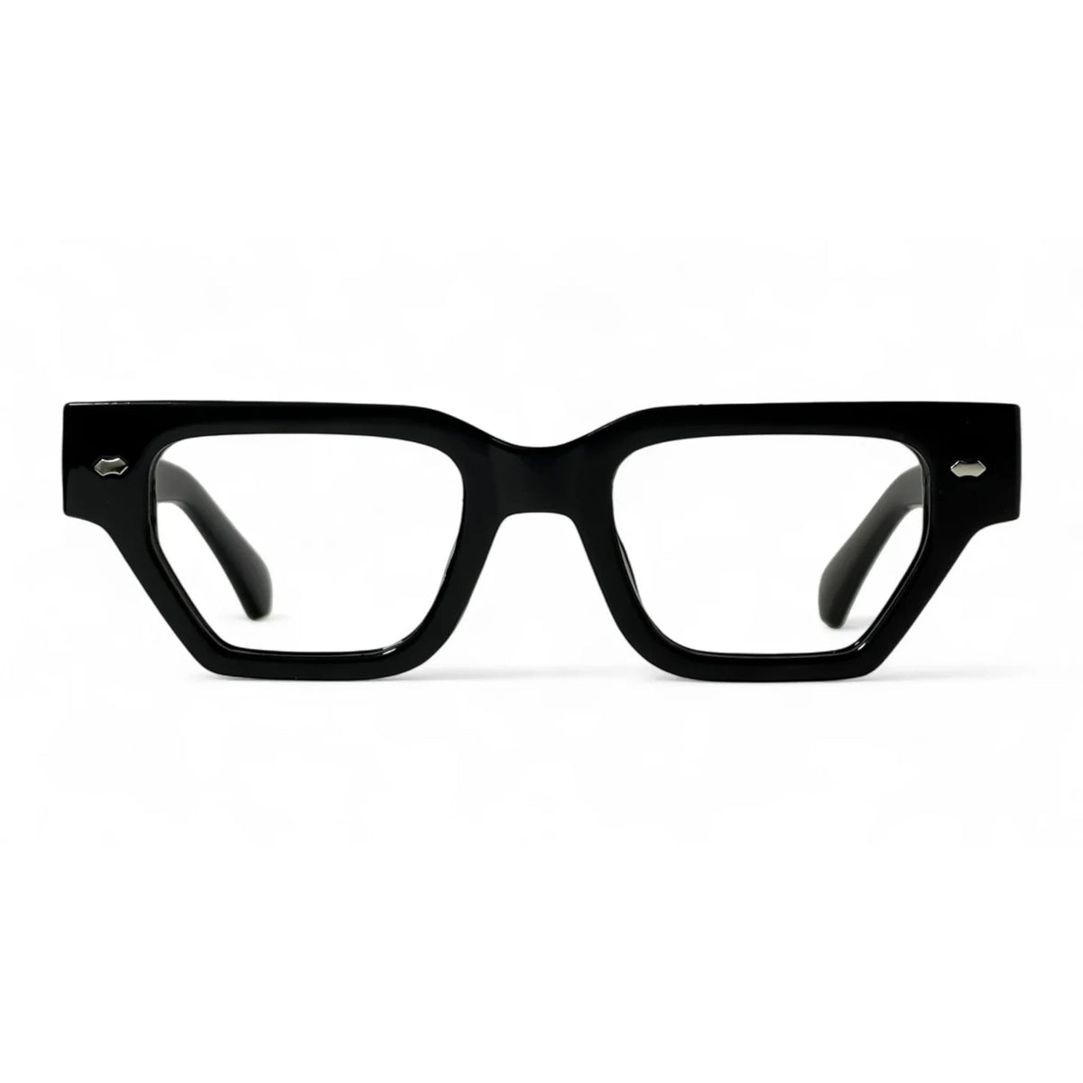 Droven Black Rectangle Eyeglasses front view