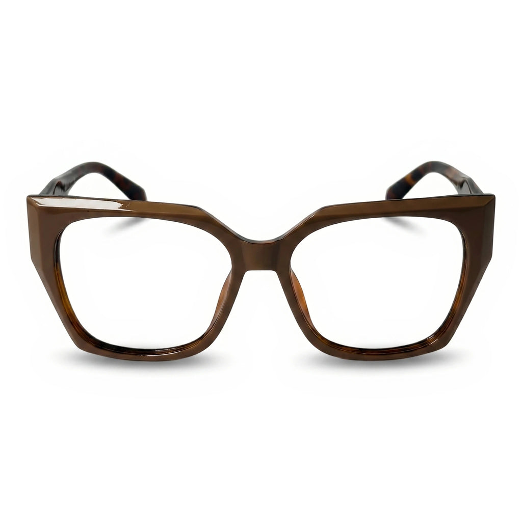 Bram Brown Square Eyeglasses
