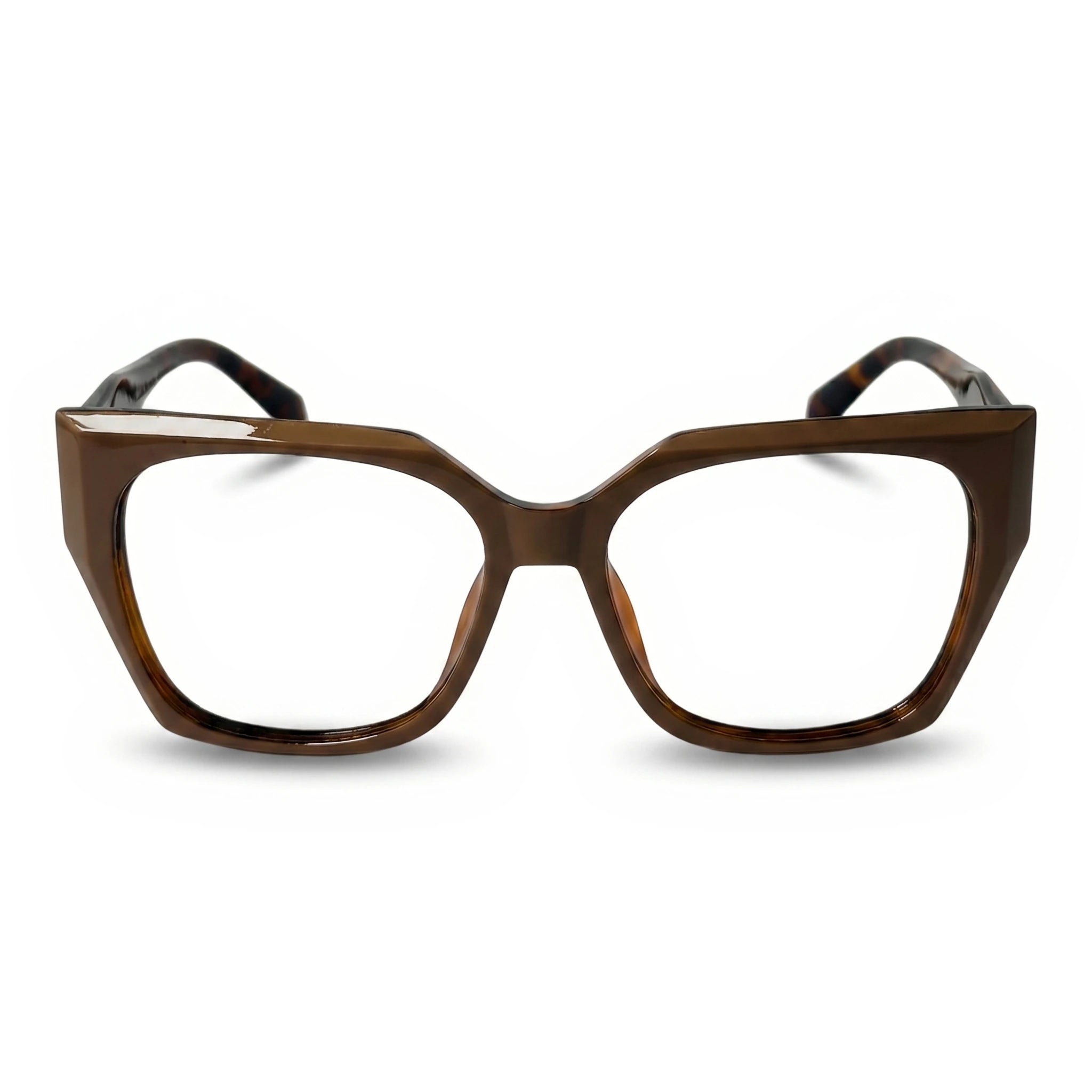 Bram Brown Square Eyeglasses