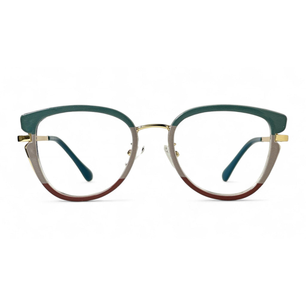 Arvella Green Cat Eye Eyeglasses front view