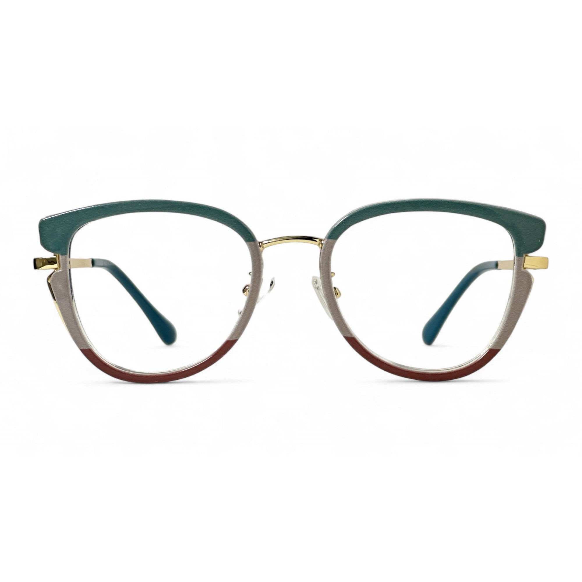 Arvella Green Cat Eye Eyeglasses front view
