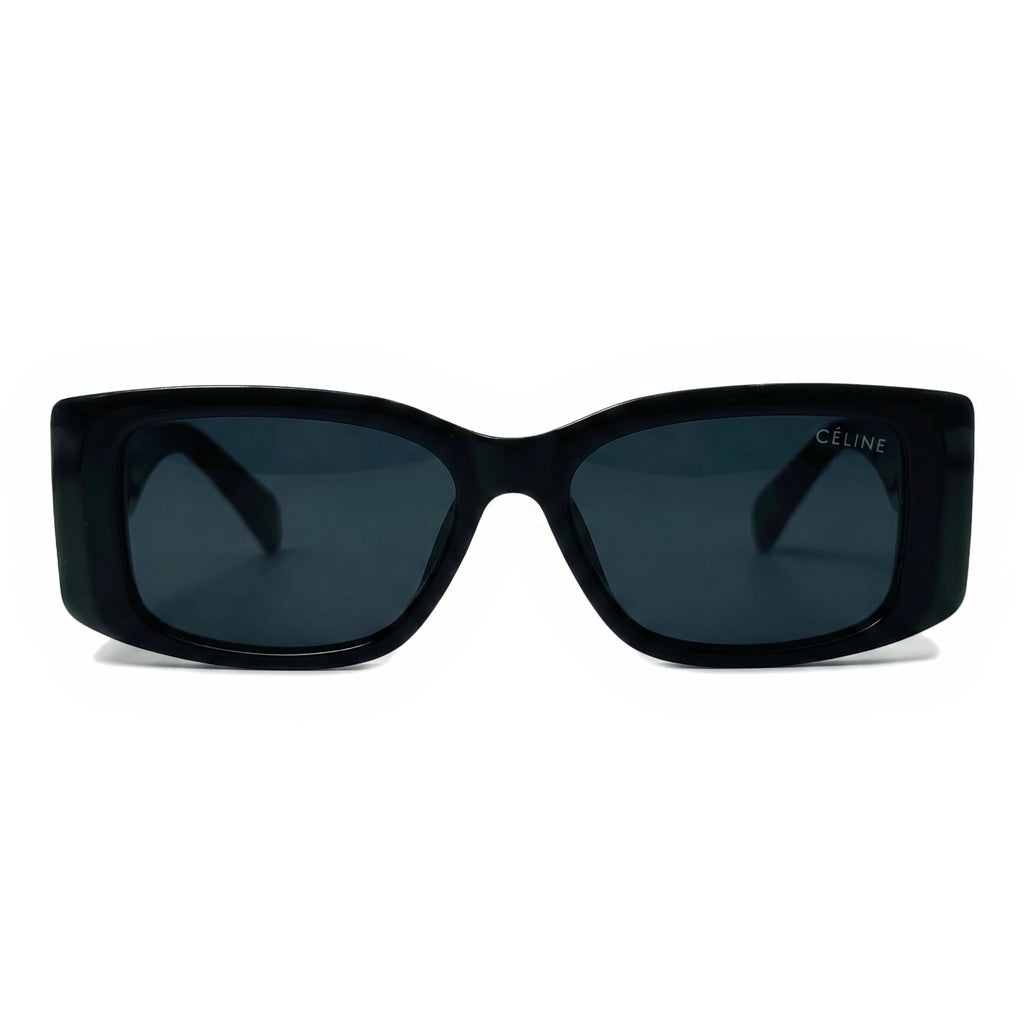 Onyx Black Rectangle Sunglasses