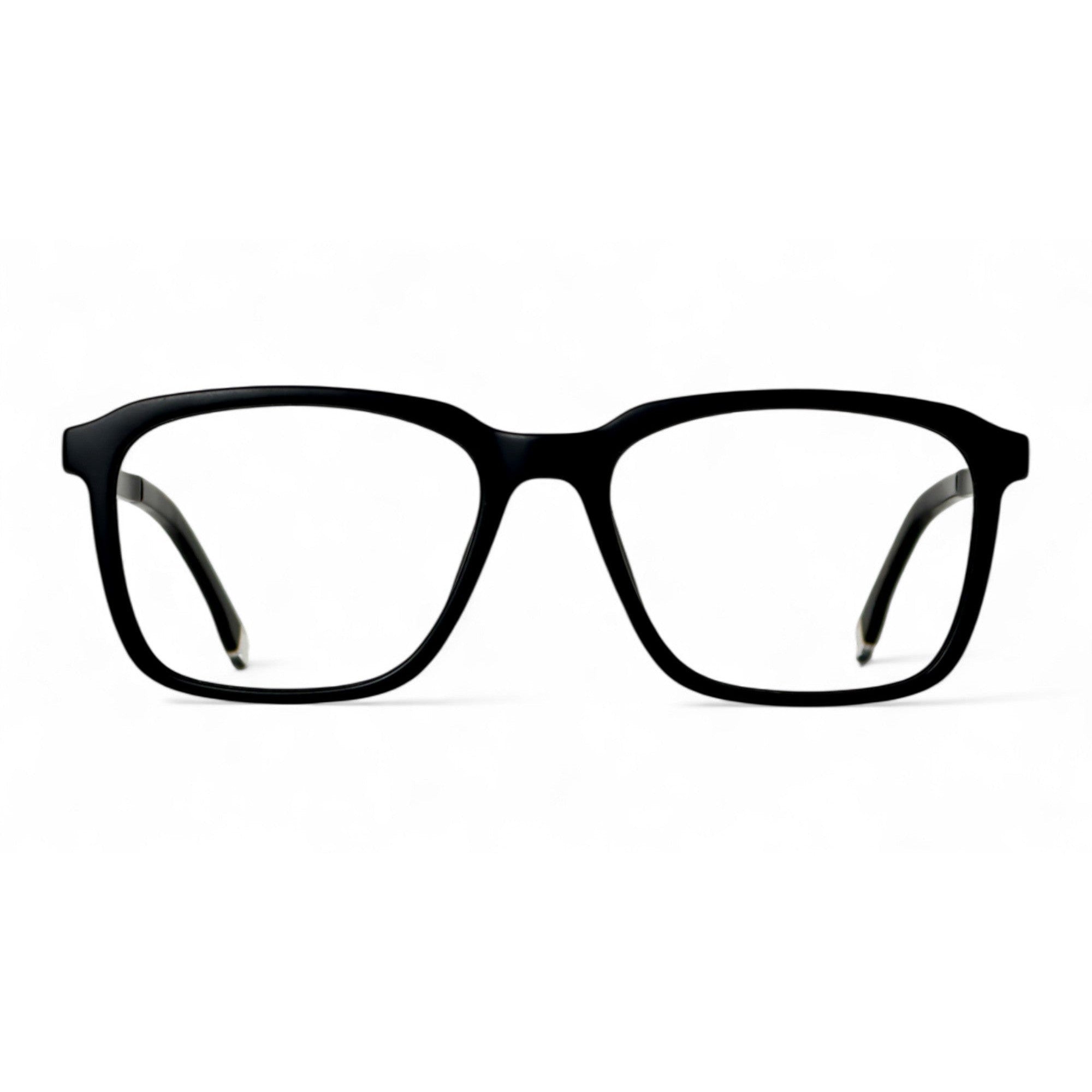 Veltrin Black Rectangle Eyeglasses front view