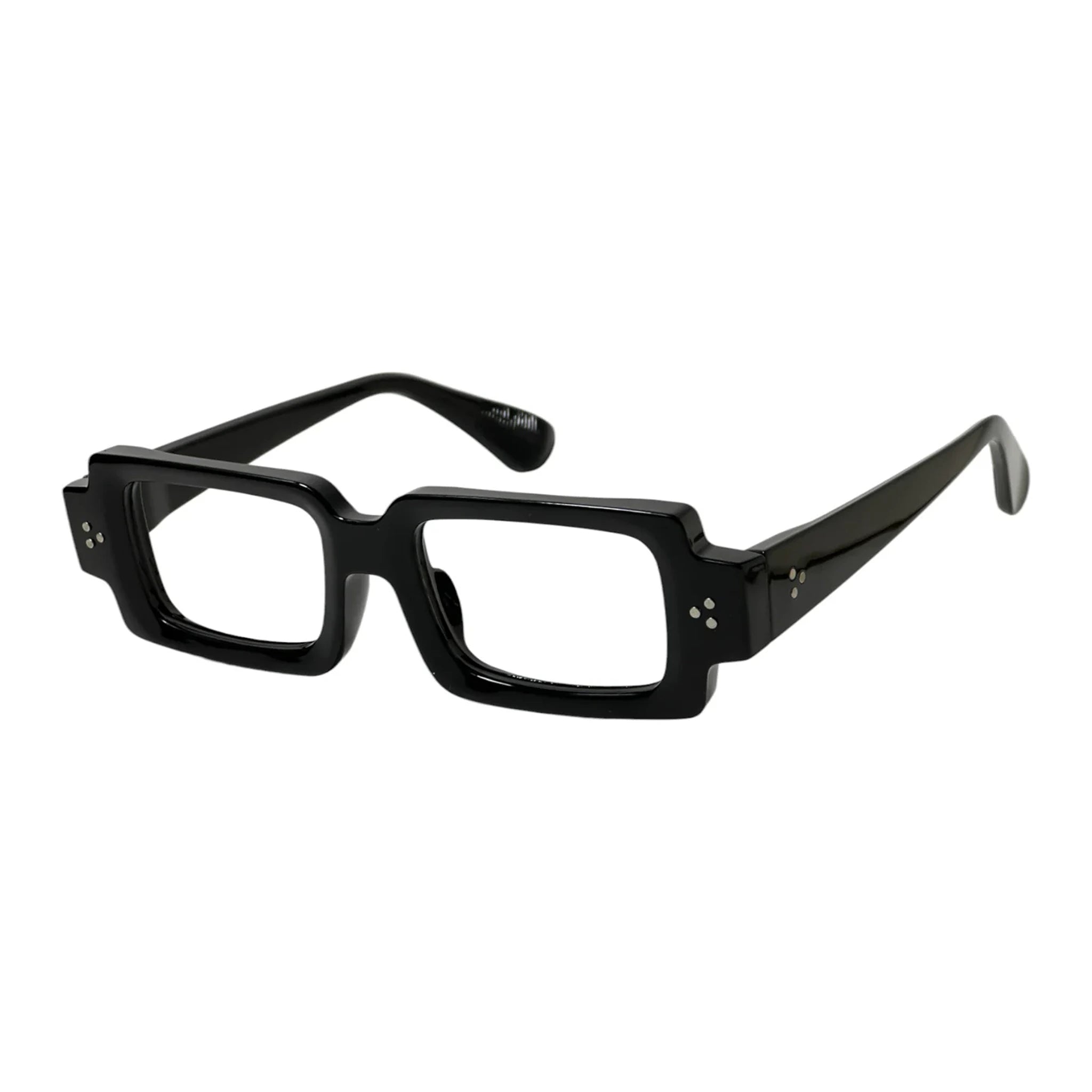 Kastel Black Rectangle Eyeglasses
