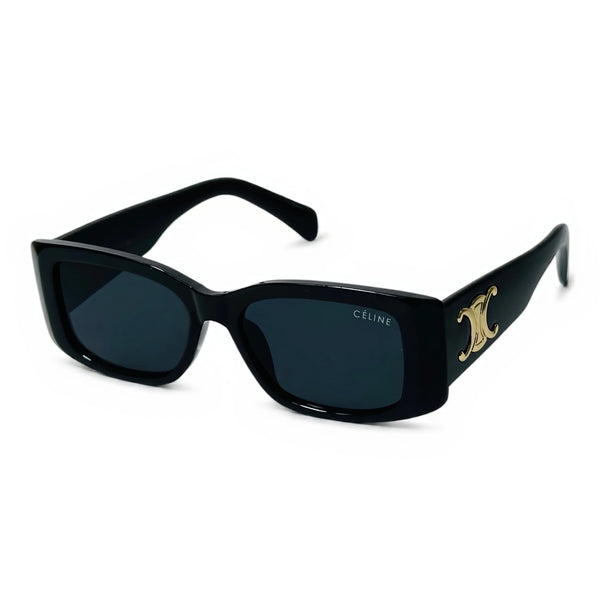 Onyx Black Rectangle Sunglasses