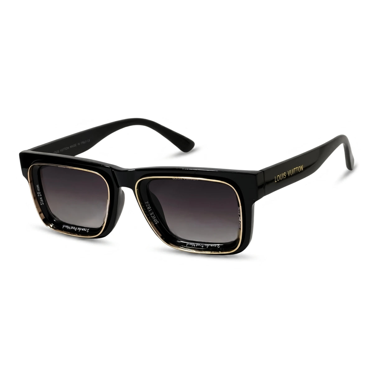 Gauge Black Square Sunglasses