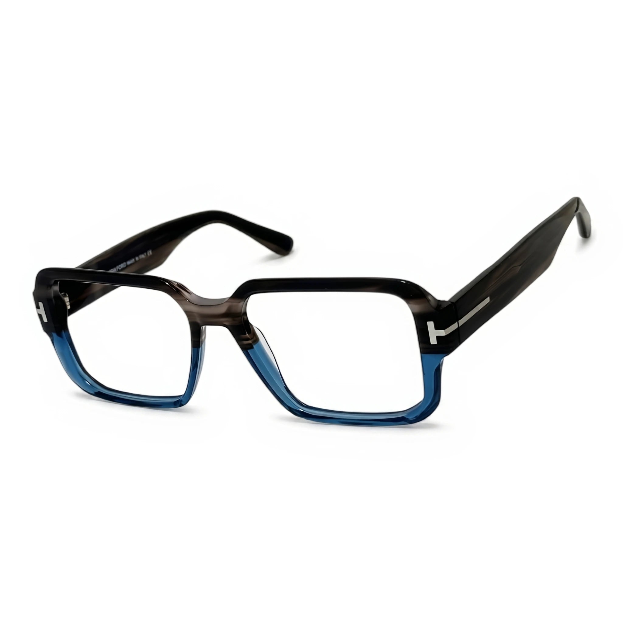 Brix Gray Blue Square Eyeglasses