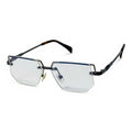 Onyx Silver Rectangle Eyeglasses