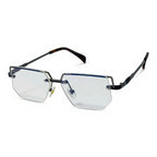 Onyx Silver Rectangle Eyeglasses